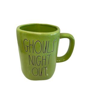 RAE Dunn Artisan Collection Green Ghouls‎ Night Out Halloween Mug Cup 3"W 5"H